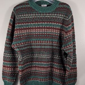 Vintage Unisex Pure Shetland Wool Sweater From Scotland. Men's Medium.